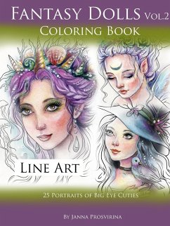 Fantasy Dolls Vol.2 Coloring Book Line Art - Prosvirina, Janna