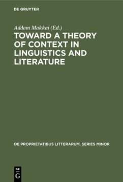 Toward a Theory of Context in Linguistics and Literature