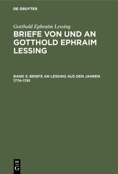Cover Briefe an Lessing aus den Jahren 1774-1781 (eBook, PDF)