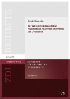 Cover Zur subjektiven Dialektalität regiolektaler Aussprachemerkmale des Deutschen