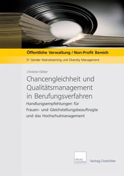 Chancengleichheit und Qualitätsmanagement in Berufungsverfahren - Download PDF (eBook, PDF) - Färber, Christine