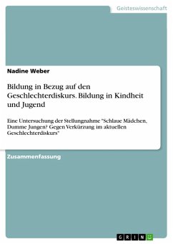 Bildung in Bezug auf den Geschlechterdiskurs. Bildung in Kindheit und Jugend (eBook, PDF) - Weber, Nadine