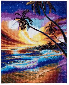 Craft Buddy CAK-A47 - Tropical Beach, 40x50cm Keilrahmen Crystal Art Kit, Diamond Painting