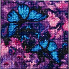 Cover Craft Buddy CAK-AM1 - Blue Violet Butterflies, 30x30cm Crystal Art Kit, Diamond Painting
