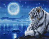 Craft Buddy CAK-KN1 - Lullaby White Tigers, 40x50cm Crystal Art Kit, Diamond Painting