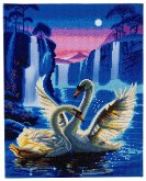 Craft Buddy CAK-XLED7 - Moonlight Swans, 40x50cm LED Crystal Art Kit, Diamond Painting