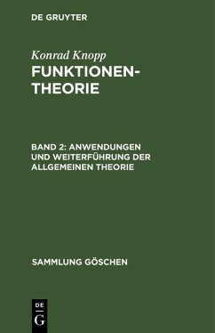 Cover Anwendungen und Weiterführung der allgemeinen Theorie (eBook, PDF)
