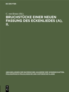 Cover Bruchstücke einer neuen Fassung des Eckenliedes (A), II.