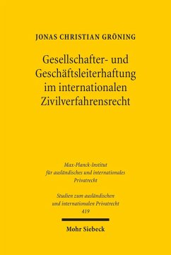 Gesellschafter- und Geschäftsleiterhaftung im internationalen Zivilverfahrensrecht (eBook, PDF) - Gröning, Jonas Christian