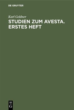 Cover Studien zum Avesta. Erstes Heft. (eBook, PDF)