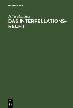Cover Das Interpellationsrecht (eBook, PDF)