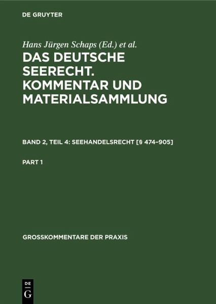 Seehandelsrecht [§ 474-905] (eBook, PDF)