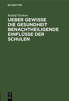 Cover Ueber gewisse die Gesundheit benachtheiligende Einflüsse der Schulen (eBook, PDF)