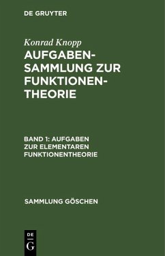 Aufgaben zur elementaren Funktionentheorie (eBook, PDF) - Knopp, Konrad
