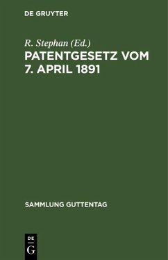 Cover Patentgesetz vom 7. April 1891 (eBook, PDF)