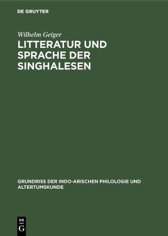Litteratur und Sprache der Singhalesen (eBook, PDF) - Geiger, Wilhelm