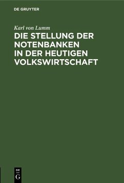 Cover Die Stellung der Notenbanken in der heutigen Volkswirtschaft (eBook, PDF)