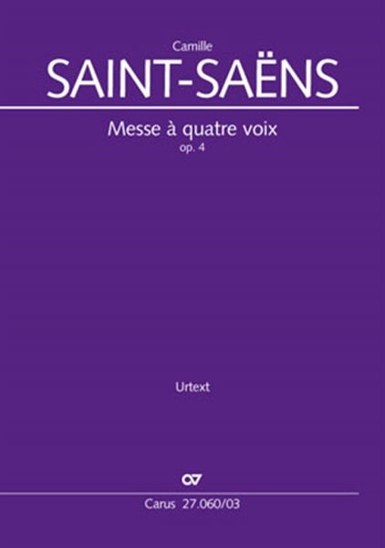 Messe ŕ 4 voix op.4 für Soli, gem Chor und Orchester Klavierauszug