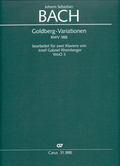 Cover Goldberg-Variationen BWV988 für Klavier für 2 Klaviere, Partitur Rheinberger, J.G., bearb.