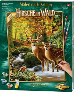 Schipper 609130810 - Malen nach Zahlen, Hirsche im Wald, MNZ, 40x50 cm