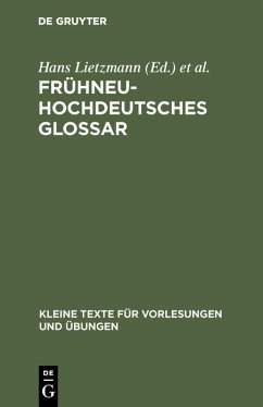 Frühneuhochdeutsches Glossar (eBook, PDF)