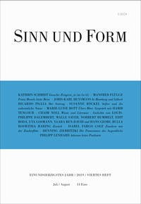 Sinn und Form 4/2019 - Akademie der Künste (Hg.)