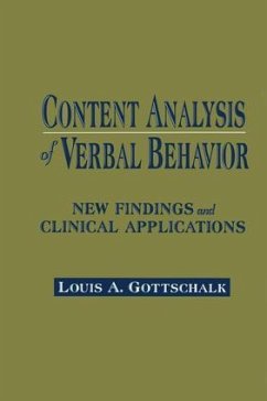 Content Analysis of Verbal Behavior - Gottschalk, Louis A