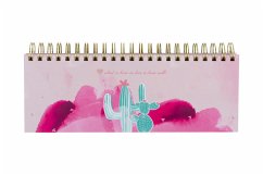 Rosa Tischkalender ohne Datum Alpaka & Kaktus. Hochwertiger, moderner Wochenkalender, Querkalender für 52 Wochen +1. 1 Woche 2 Seiten. Verwendbar als Kalender 2022 - Wirth, Lisa