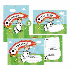 12 Einladungskarten Fußball zum Geburtstag für Jungs inkl. Umschläge - Wirth, Lisa