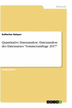 Quantitative Datenanalyse. Datenanalyse des Datensatzes 