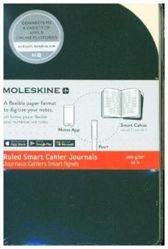 Moleskine Smart Cahier - Notizheft 2er Set, Pocket, A6, Liniert, Kartoneinband, Schwarz