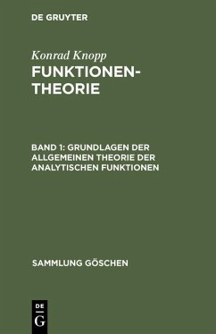 Grundlagen der allgemeinen Theorie der analytischen Funktionen (eBook, PDF) - Knopp, Konrad