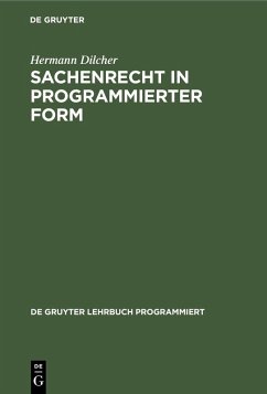 Cover Sachenrecht in programmierter Form (eBook, PDF)