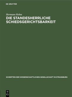 Cover Die standesherrliche Schiedsgerichtsbarkeit (eBook, PDF)