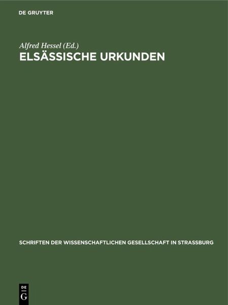 Elsässische Urkunden (eBook, PDF)