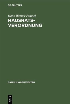Hausratsverordnung (eBook, PDF) - Fehmel, Hans-Werner