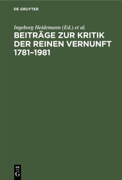 Cover Beiträge zur Kritik der reinen Vernunft 1781-1981 (eBook, PDF)
