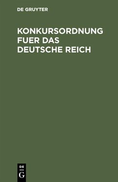 Cover Konkursordnung fuer das Deutsche Reich (eBook, PDF)