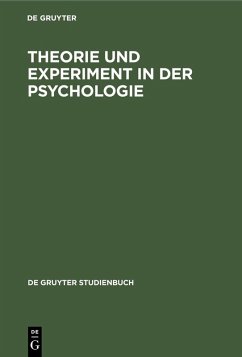 Cover Theorie und Experiment in der Psychologie (eBook, PDF)