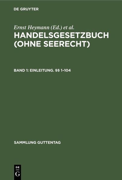 Erstes Buch: Einleitung. §§ 1-104 (eBook, PDF)