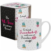 XL-Tasse mit Kaktus "Freundschaft"