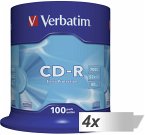 4x100 Verbatim Data Life CD-R 80 700MB, 52x Speed, Spindel