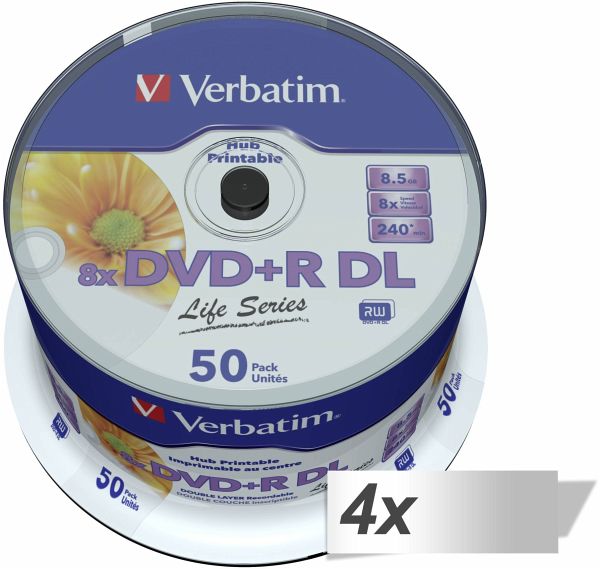 4x50 Verbatim DVD+R DL wide pr. 8x Speed, 8,5GB Life Series - Portofrei bei  bücher.de kaufen