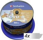 4x50 Verbatim DVD-R 4,7GB 16x Speed, photo printable