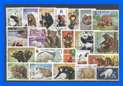 Cover 50 verschiedene Briefmarken Bären