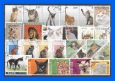 50 verschiedene Briefmarken Katzen