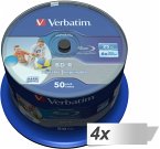 4x50 Verbatim BD-R Blu-Ray 25GB 6x Speed DL Wide Printable CB