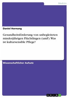 Gesundheitsförderung von unbegleiteten minderjährigen Flüchtlingen (umF). Was ist kultursensible Pflege? - Hornung, Daniel