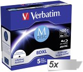 5x5 Verbatim M-Disc BD-R Blu-Ray 100GB 4x Speed inkjet print. JC