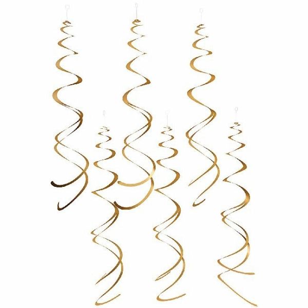 Spiral Luftschlangen, Gold Matt Spiral Luftschlangen, Gold Matt